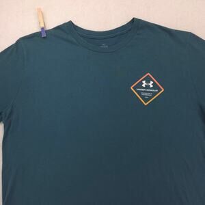 Under Armour Casual Crew Neck Short Sleeve Graphic T Shirt Mens Size L Blue